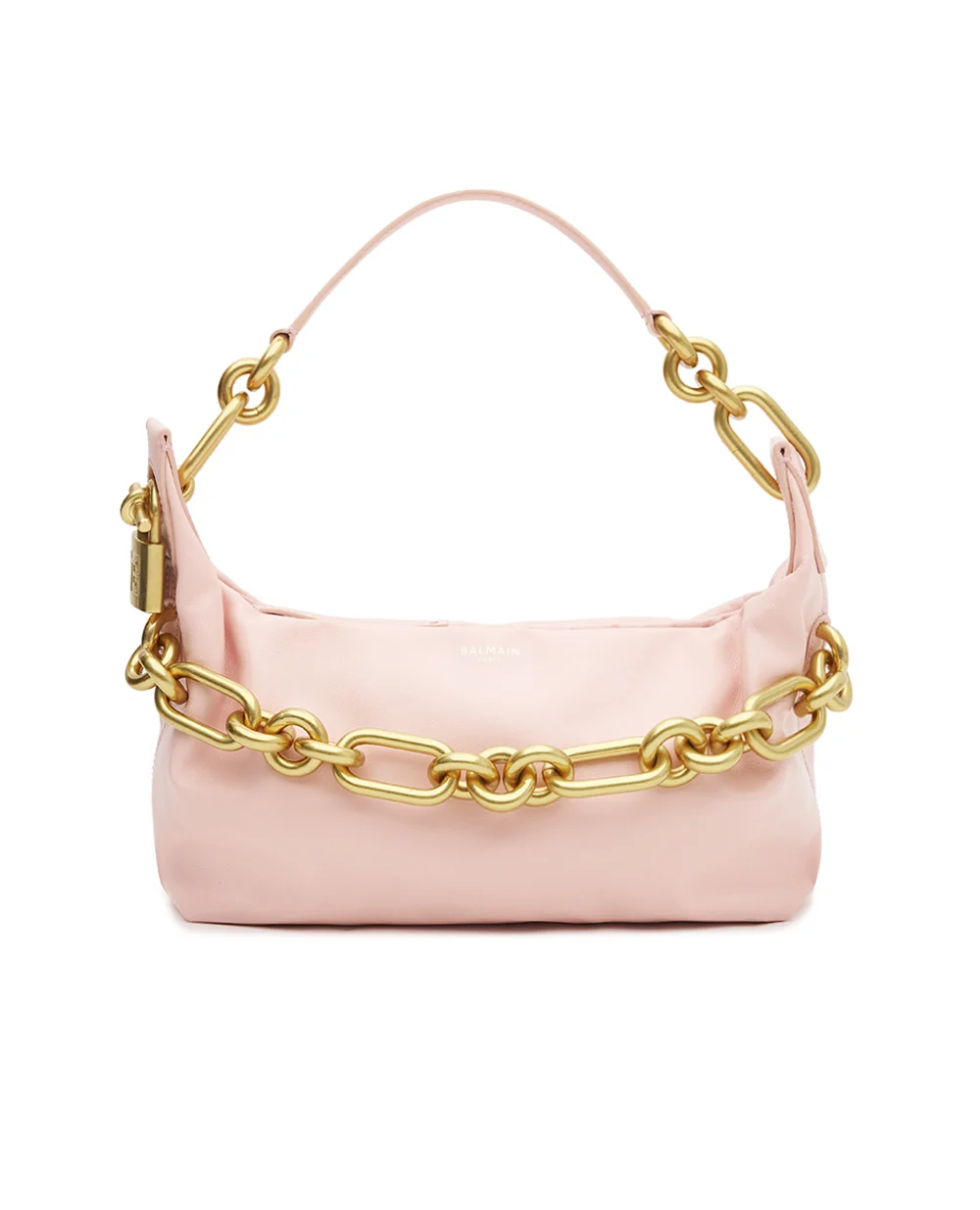 Средняя сумка Sync из телячьей кожи Balmain FN0BS002LMTE, розовый цвет • Купить в интернет-магазине Kameron