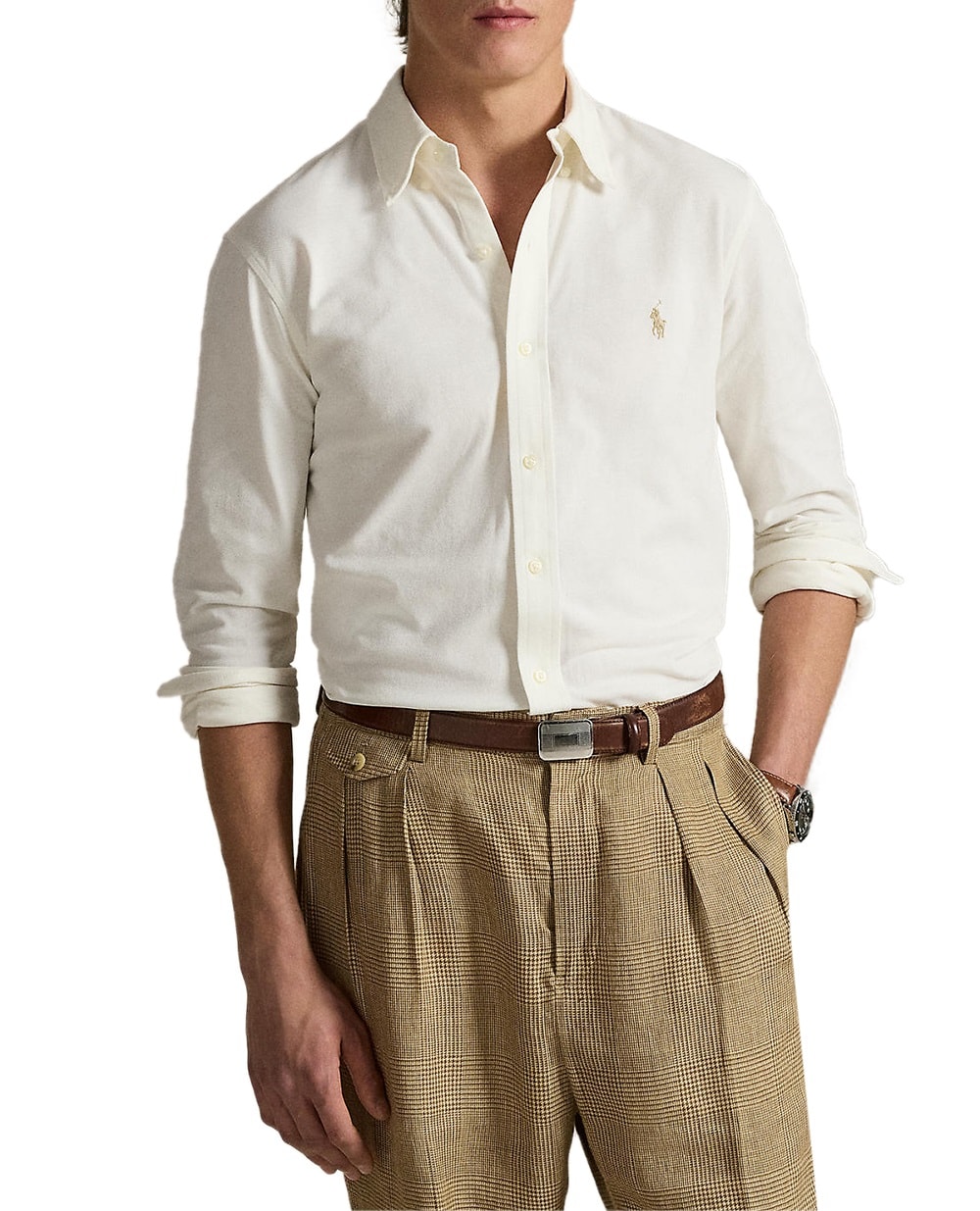 Рубашка Polo Ralph Lauren 710654408146, кремовый цвет • Купить в интернет-магазине Kameron