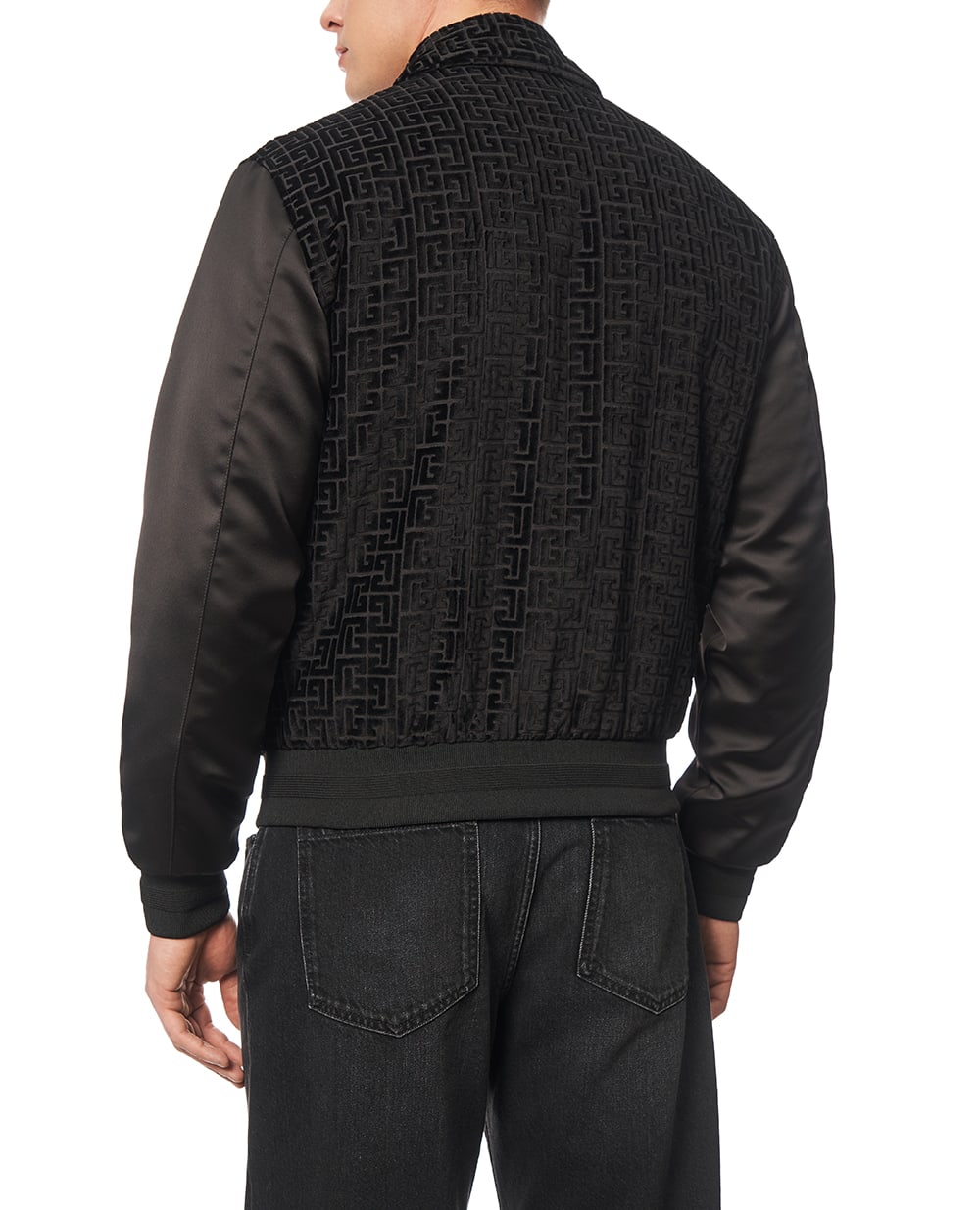 Бархатная куртка-бомбер Balmain GH1TFA73MI21, черный цвет • Купить в интернет-магазине Kameron