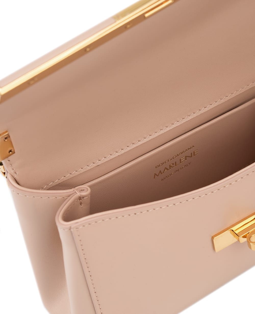 Кожаная сумка Marlene Dolce&Gabbana BB7766-A3G19, пудровый цвет • Купить в интернет-магазине Kameron