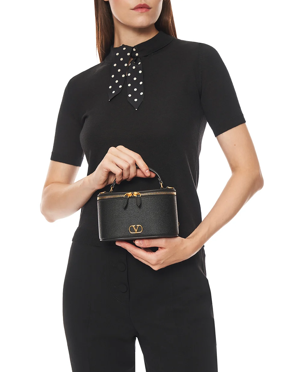 Сумка крос-боді Vlogo з телячої шкіри Valentino 9W2P0AX8SNP, чорний колір • Купити в інтернет-магазині Kameron