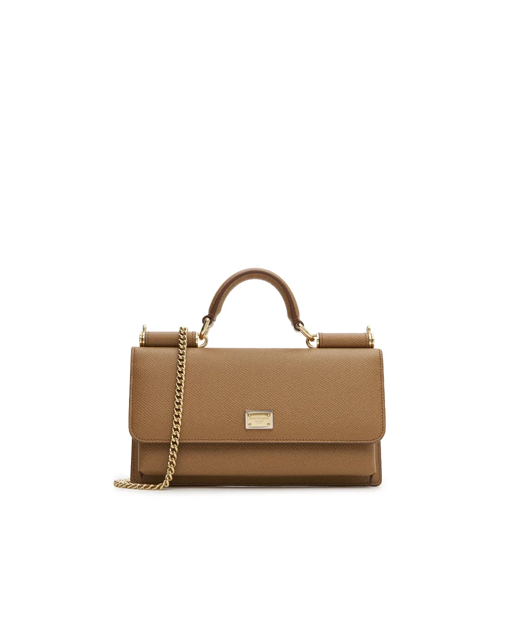 Сумка Sicily Phone Bag из телячьей кожи Dolce&Gabbana BI3280-A1001, коричневый цвет • Купить в интернет-магазине Kameron
