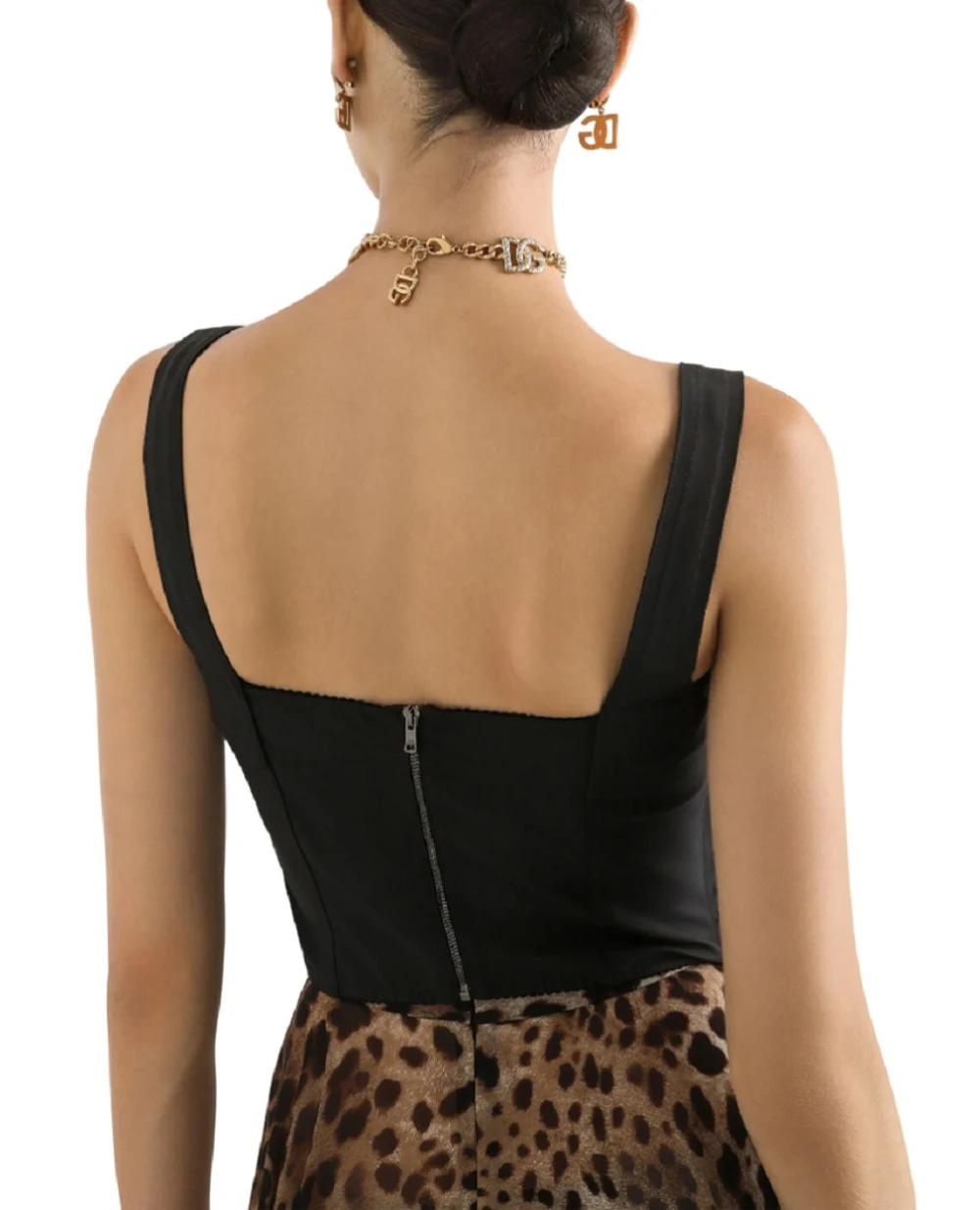 Бюстье из корсетной жаккардовой ткани и кружева Dolce&Gabbana F7T19T-GDCLQ, черный цвет • Купить в интернет-магазине Kameron