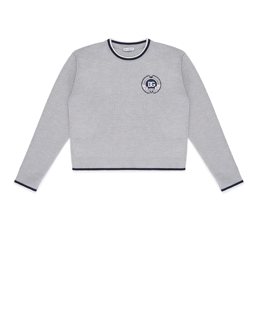 Детский свитер из шерсти Dolce&Gabbana Kids L5KWK5-JDVB7-B, серый цвет • Купить в интернет-магазине Kameron