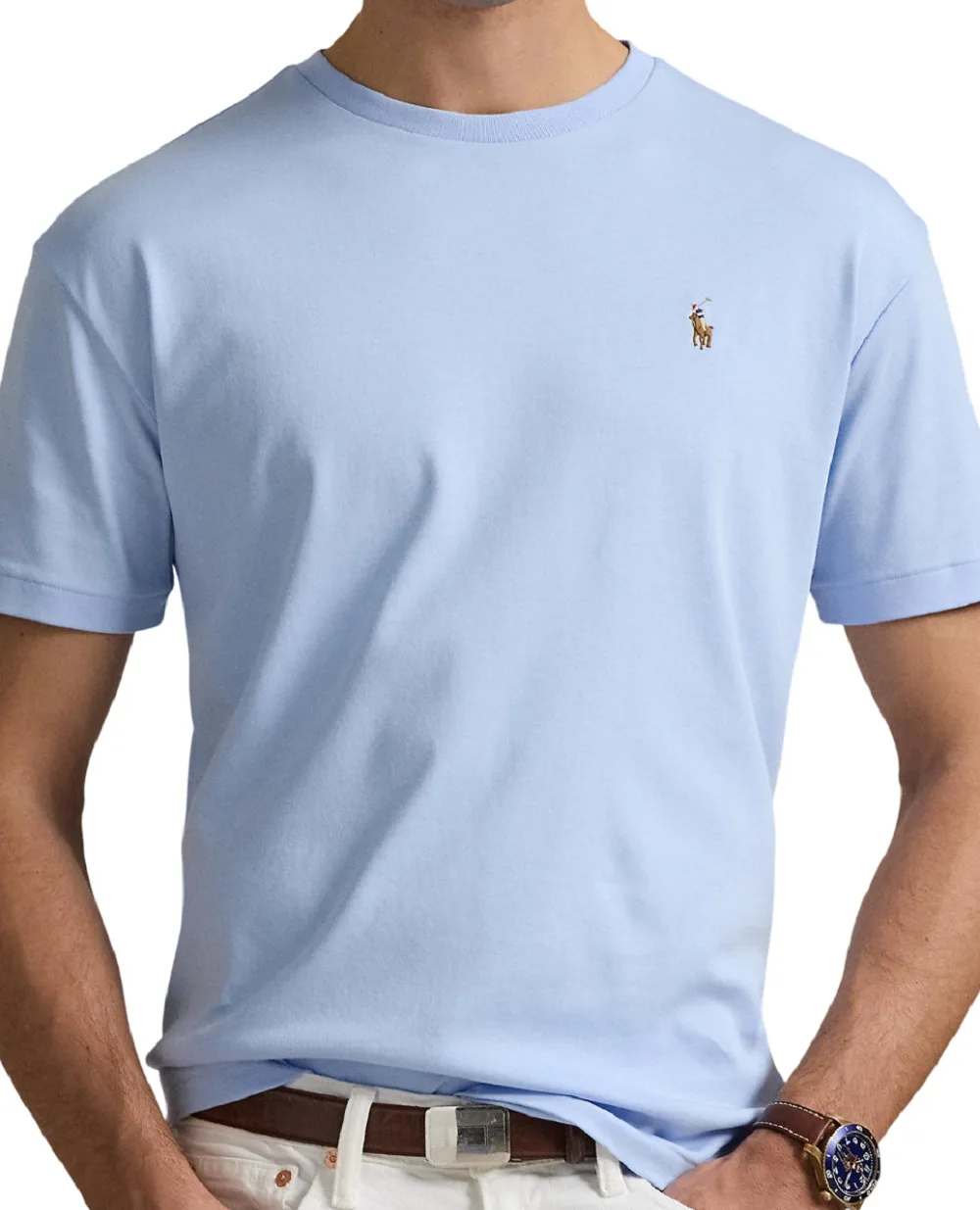 Футболка Polo Ralph Lauren 710740727005, голубой цвет • Купить в интернет-магазине Kameron