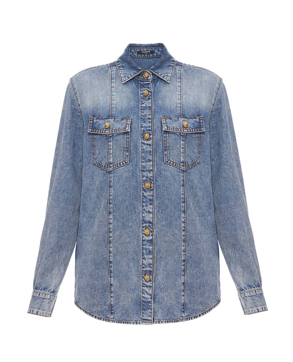 Джинсовая рубашка Balmain FF0HC080DF97, синий цвет • Купить в интернет-магазине Kameron