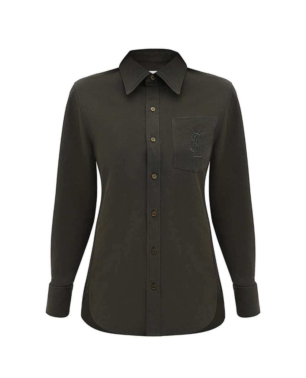 Рубашка Saint Laurent 823673-Y3D50, темно-зеленый цвет • Купить в интернет-магазине Kameron