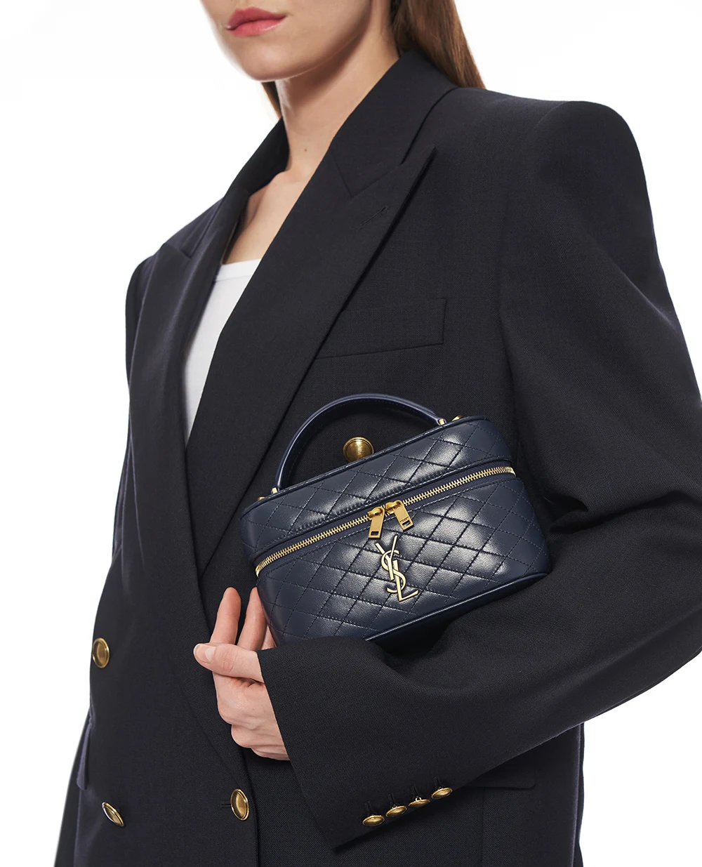 Кожаная сумка Gaby Saint Laurent 766731-1EL07, хаки цвет • Купить в интернет-магазине Kameron