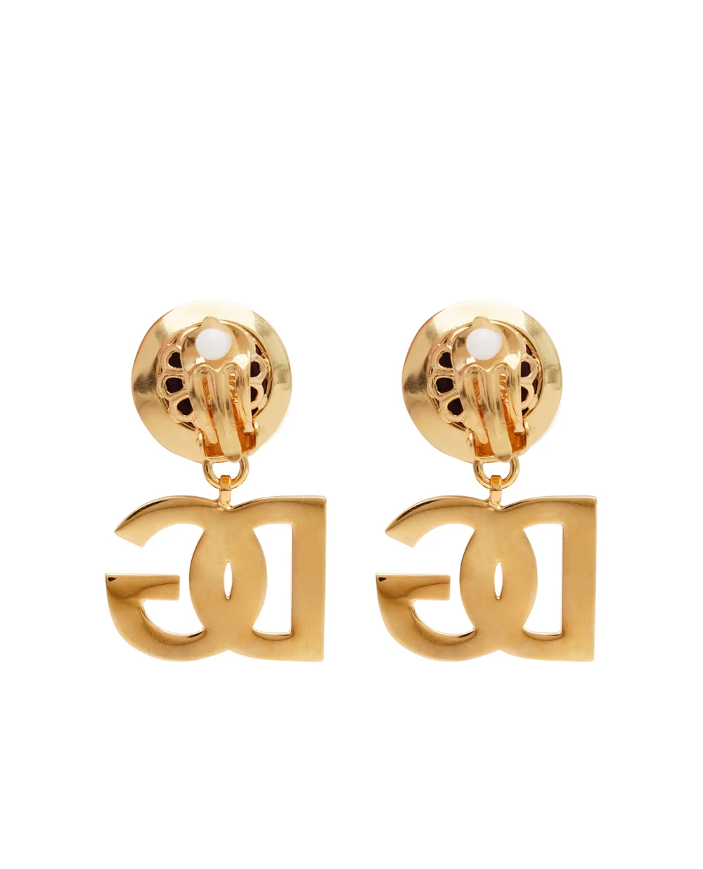 Серьги-клипсы с логотипом Dolce&Gabbana WER6M1-W1111, золотой цвет • Купить в интернет-магазине Kameron