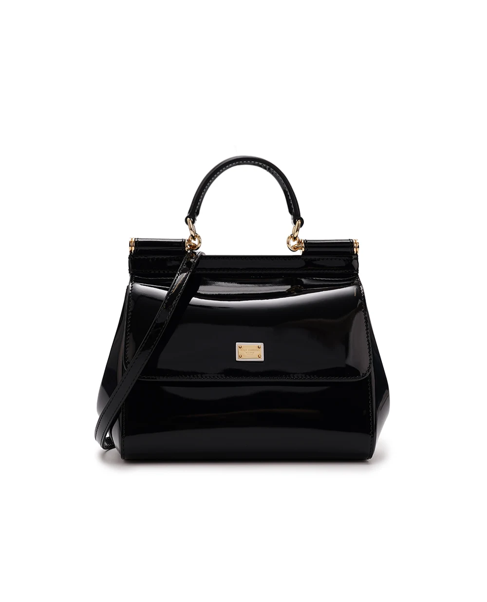 Кожаная сумка Sicily Medium Dolce&Gabbana BB6003-A1037, черный цвет • Купить в интернет-магазине Kameron