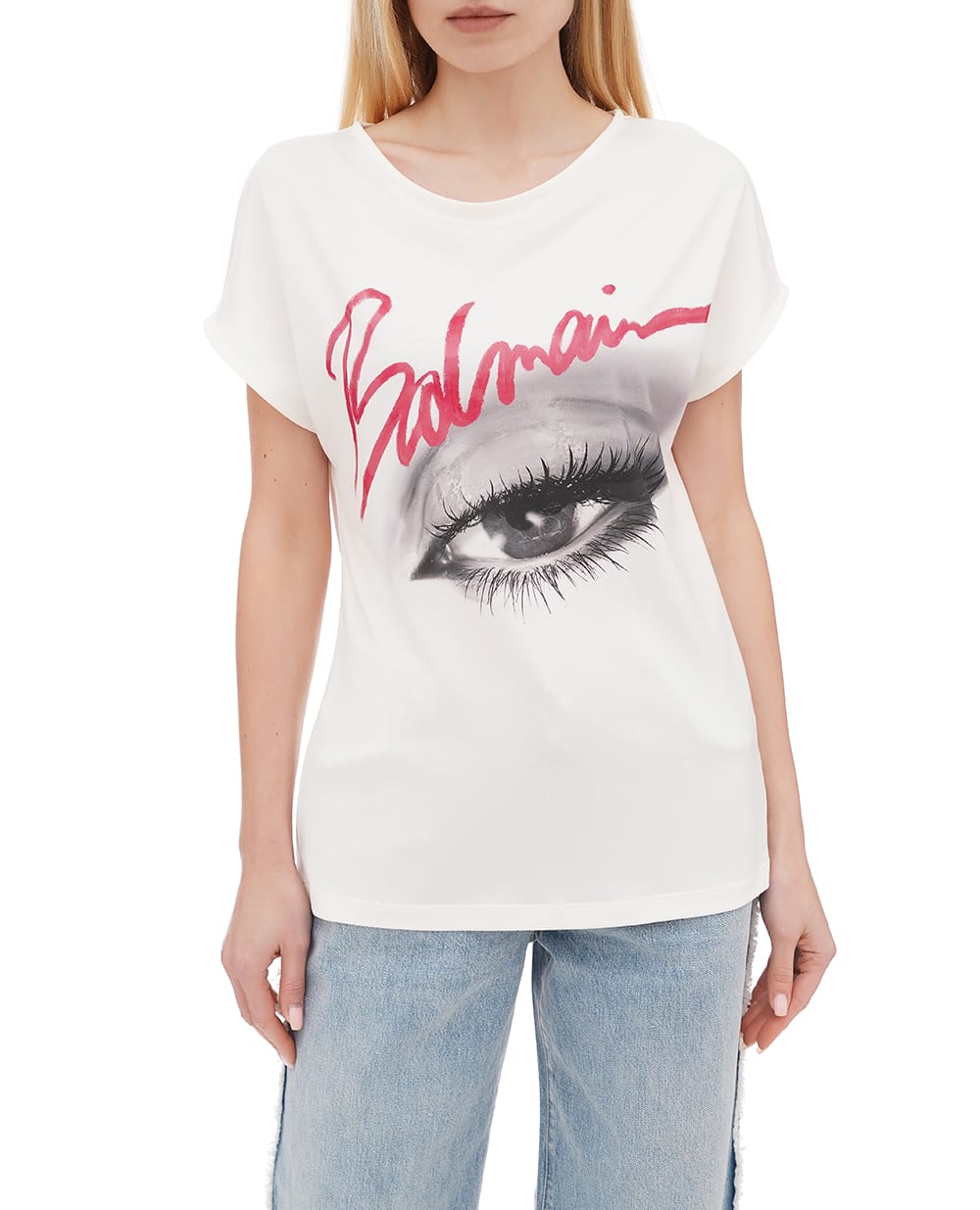 Футболка Balmain EF0EG012GE84, молочный цвет • Купить в интернет-магазине Kameron