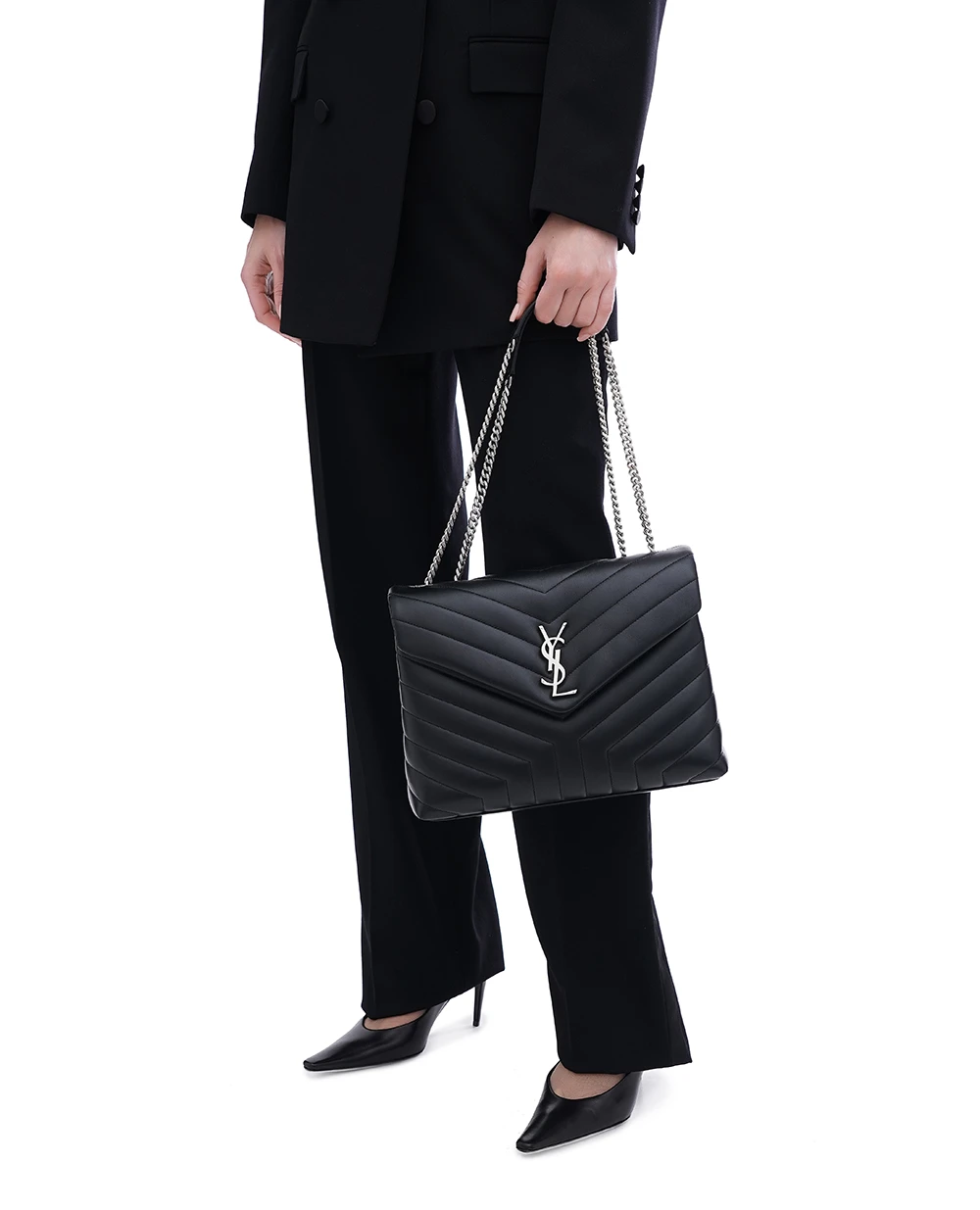 Кожаная сумка Loulou Medium Saint Laurent 574946-DV726, черный цвет • Купить в интернет-магазине Kameron