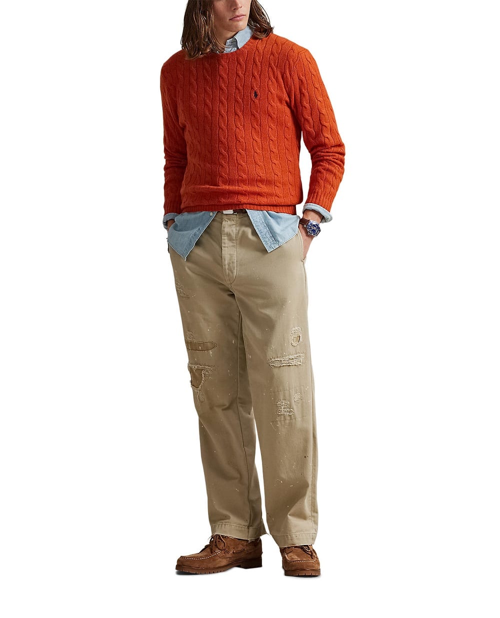 Свитер из шерсти и кашемира Polo Ralph Lauren 710876762031, оранжевый цвет • Купить в интернет-магазине Kameron