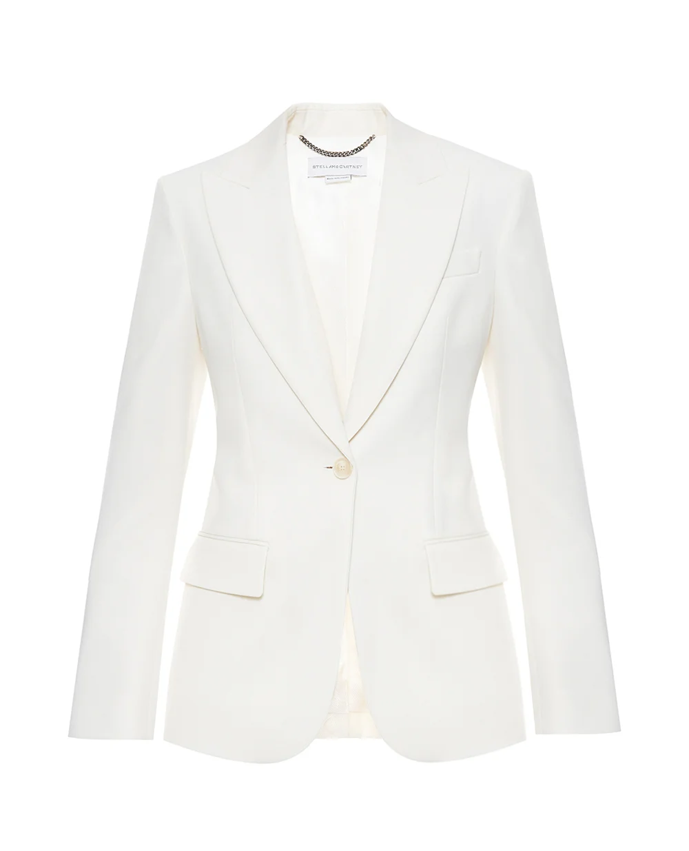 Блейзер однобортний із вовни Stella McCartney 6501373HU707, білий колір • Купити в інтернет-магазині Kameron