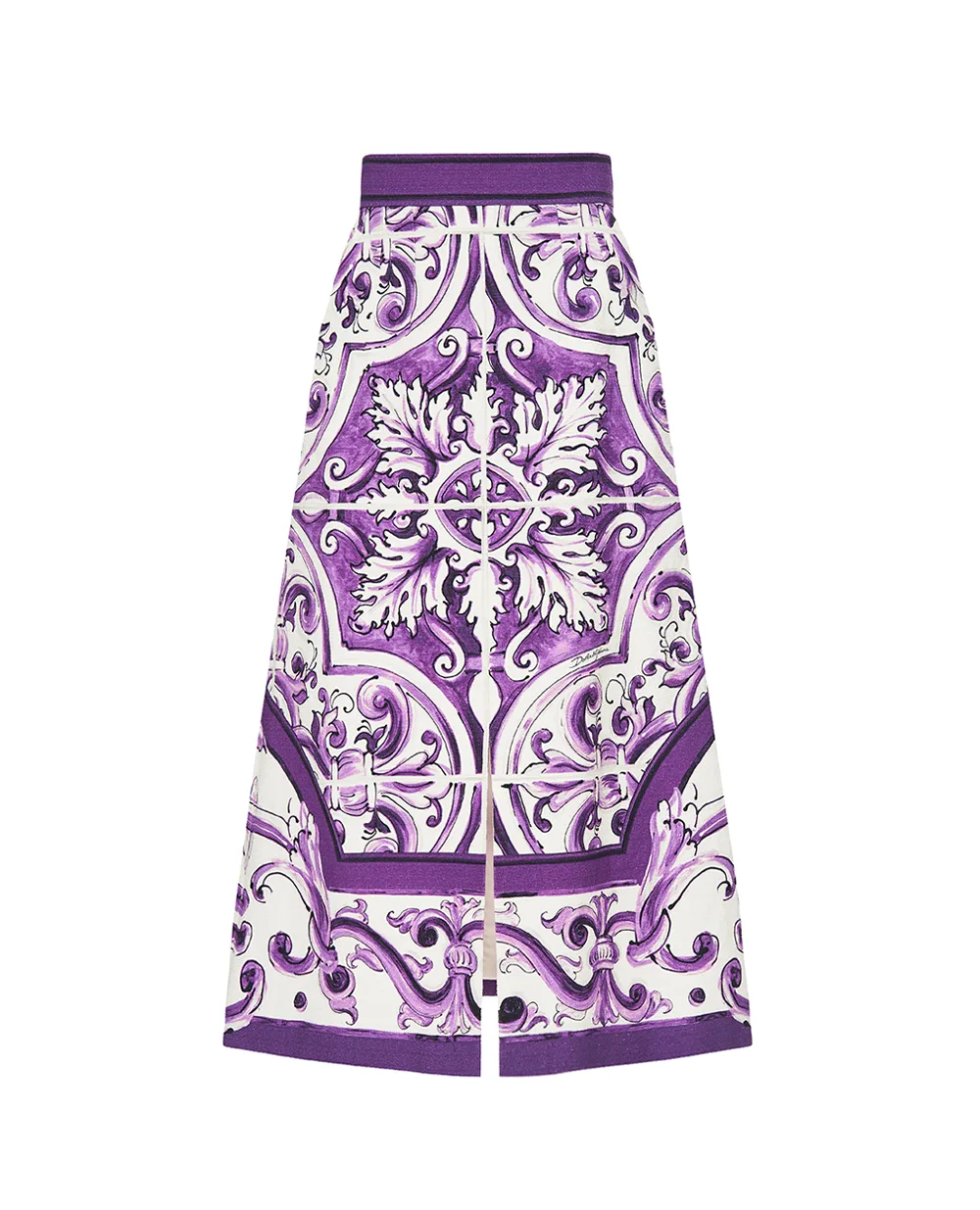 Юбка с принтом майолики Dolce&Gabbana F4CM1T-FP9AK, фиолетовый цвет • Купить в интернет-магазине Kameron