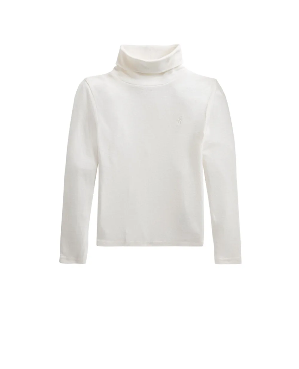 Детская водолазка из хлопка и модала в рубчик Polo Ralph Lauren Kids 312850670001, белый цвет • Купить в интернет-магазине Kameron