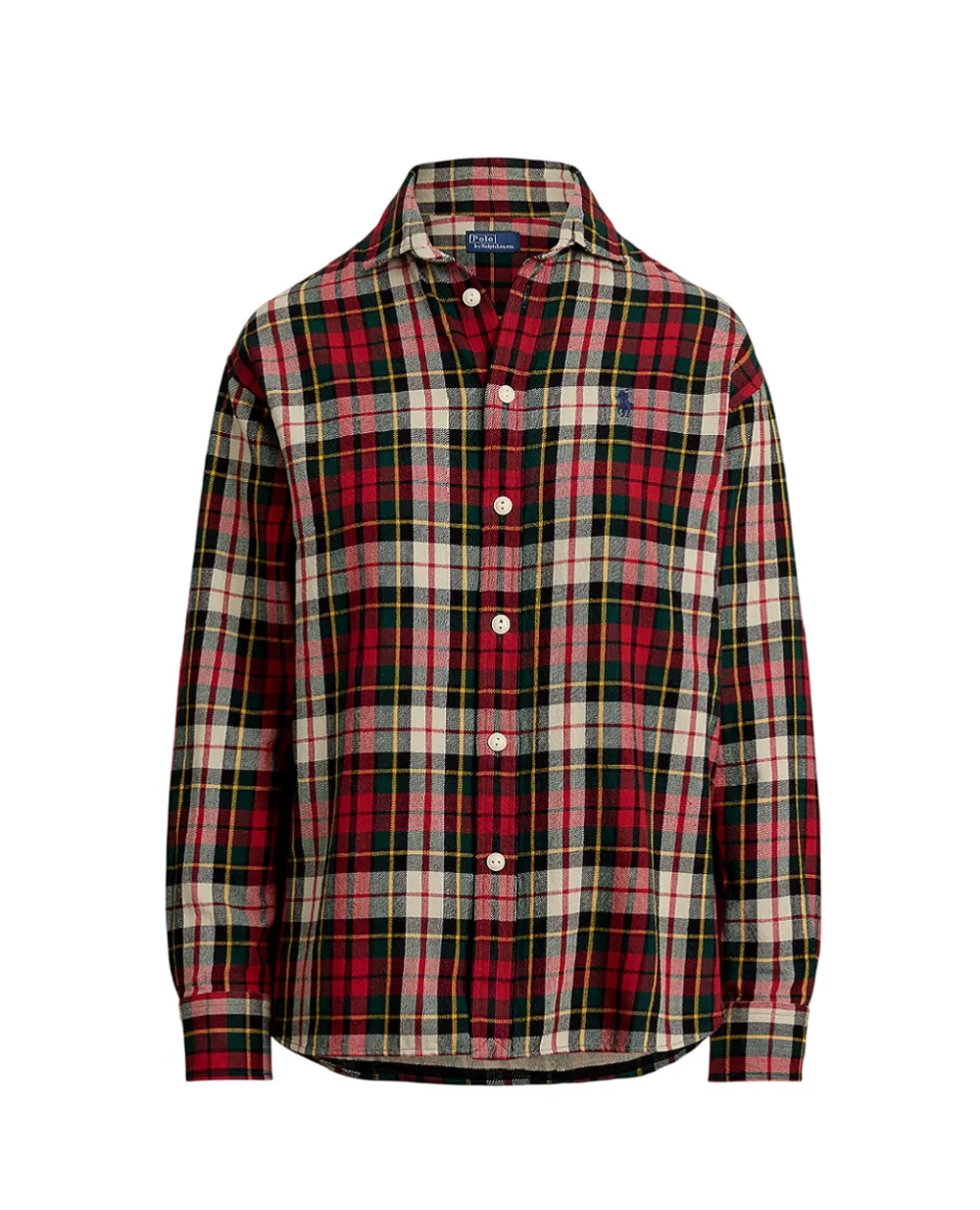Рубашка из хлопкового твила в клетку Polo Ralph Lauren 211978159003, разноцветный цвет • Купить в интернет-магазине Kameron