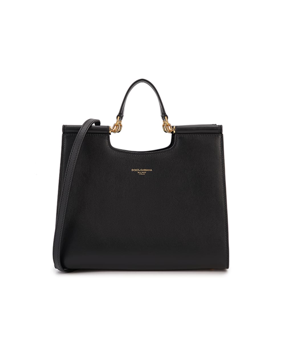 Кожаная сумка Sicily Small Dolce&Gabbana BB7728-B7321, черный цвет • Купить в интернет-магазине Kameron