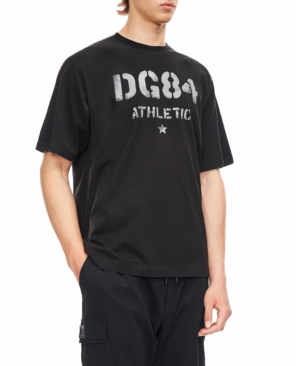 Футболка з принтом Dolce&Gabbana G8PN9T-G7PZL, чорний колір • Купити в інтернет-магазині Kameron