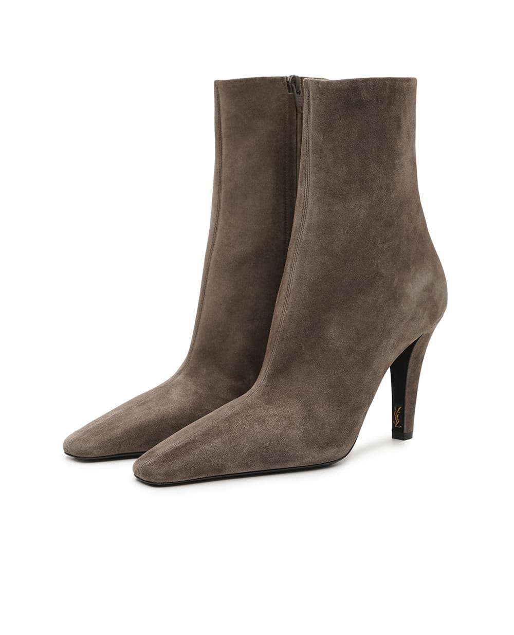 Ботильоны JILL из телячьей замши Saint Laurent 806674-27DAB, серый цвет • Купить в интернет-магазине Kameron