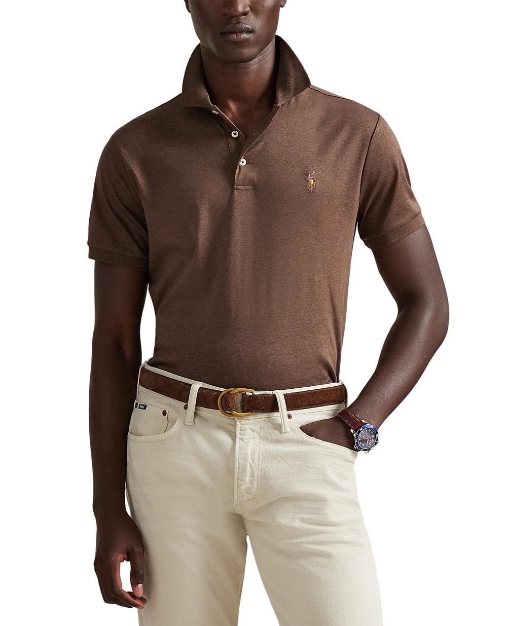 Поло Polo Ralph Lauren 710704319094, коричневый цвет • Купить в интернет-магазине Kameron