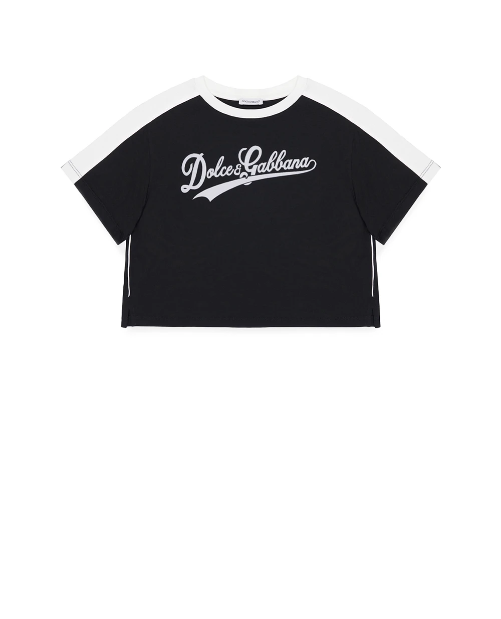 Детская футболка с принтом Dolce&Gabbana Kids L5JTQG-G7PWI-B, черный цвет • Купить в интернет-магазине Kameron