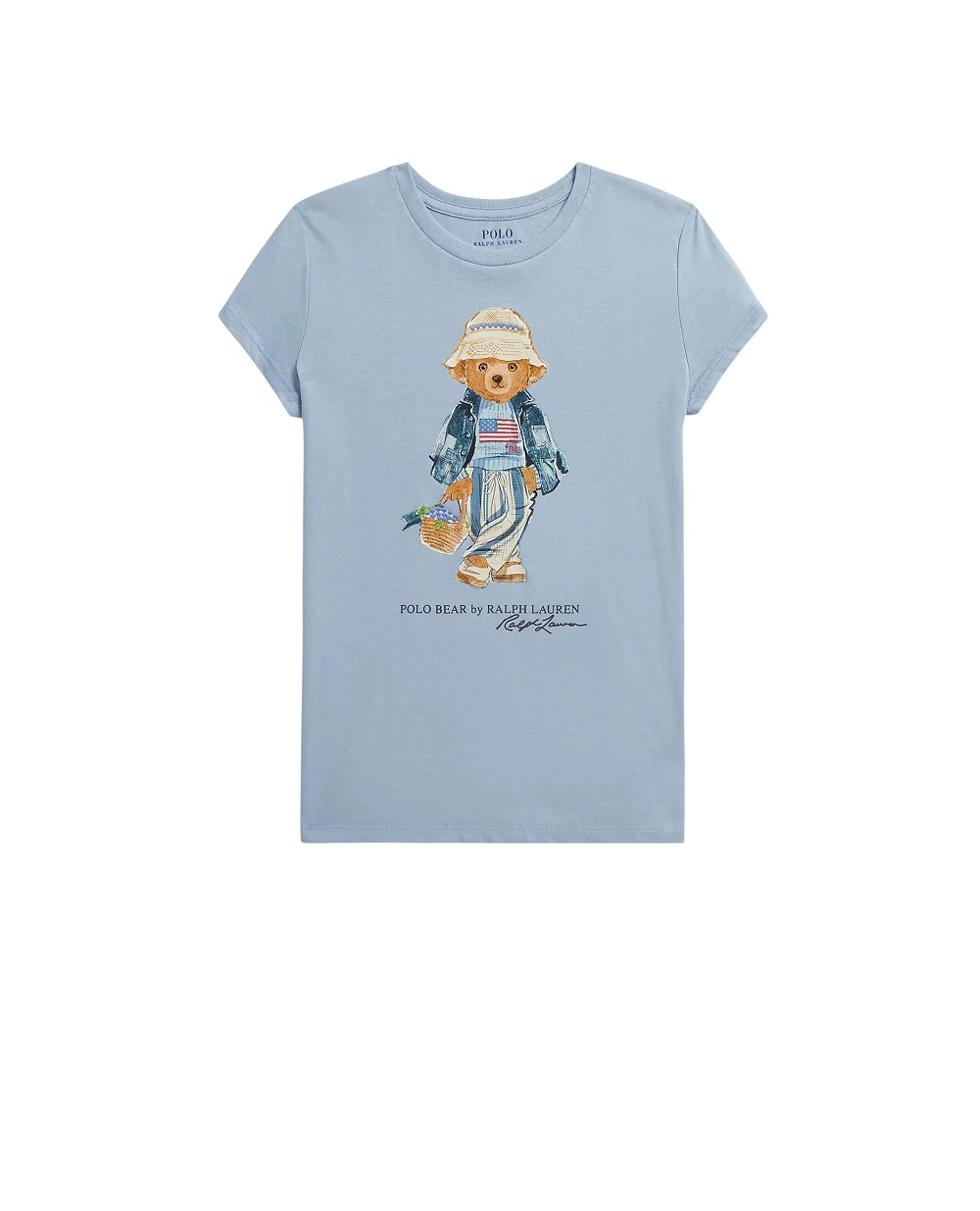 Детская футболка Polo Bear Polo Ralph Lauren Kids 313A11759002, голубой цвет • Купить в интернет-магазине Kameron