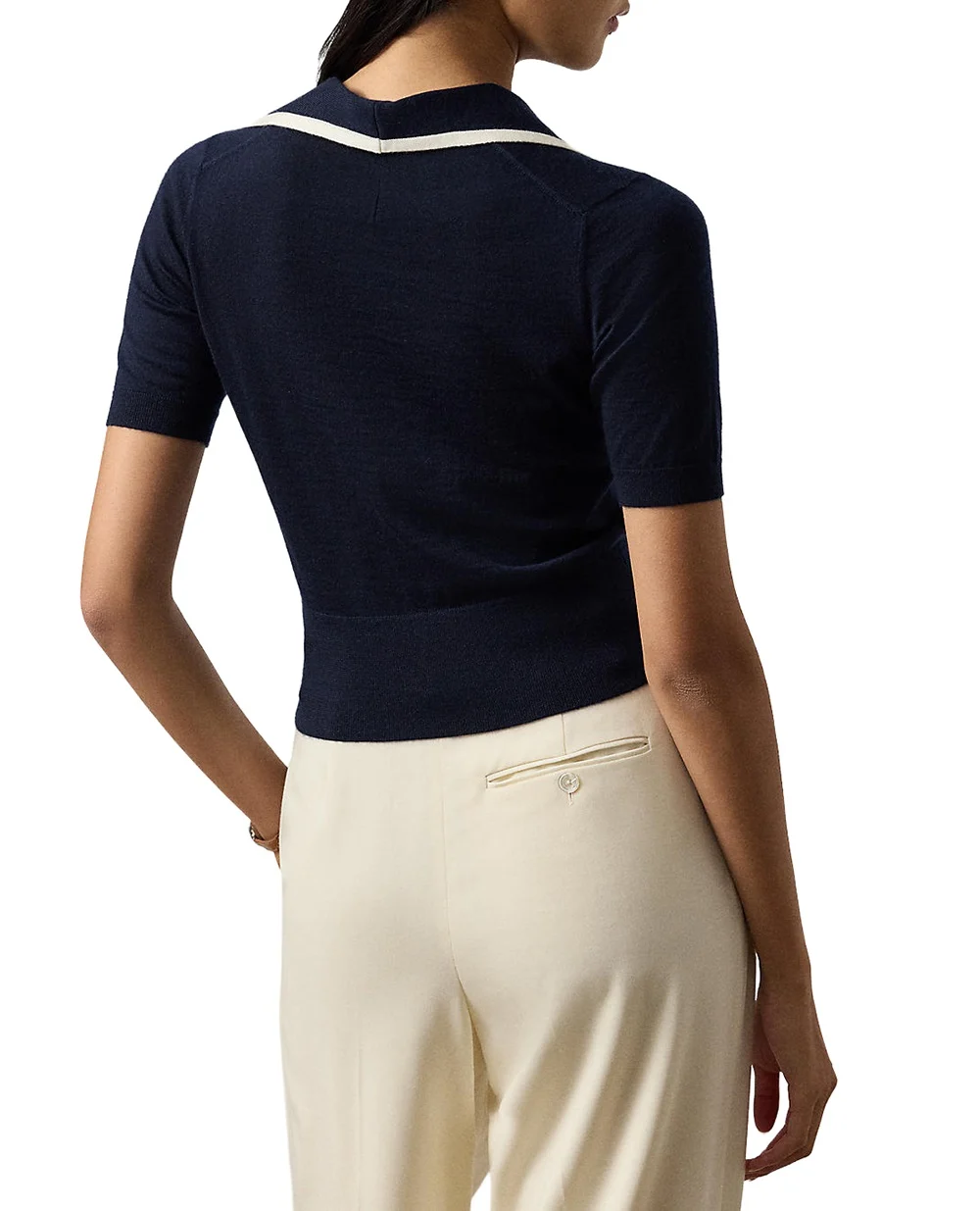 Поло з кашеміру Ralph Lauren Collection 290P08742001, синій колір • Купити в інтернет-магазині Kameron