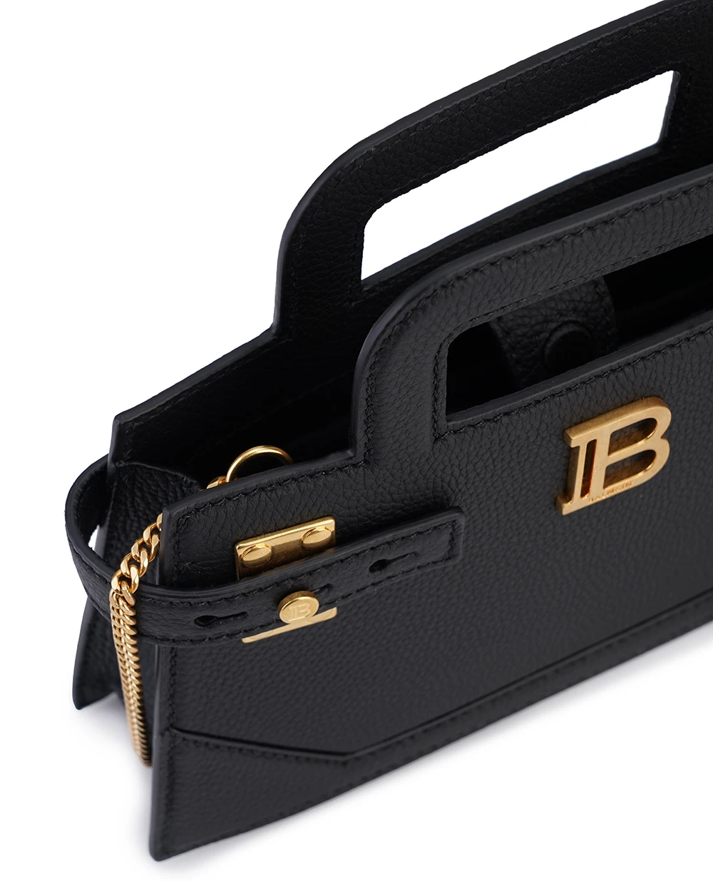 Кожаная сумка B-Buzz Top Handle Small Balmain DN0KJ931LPOS, черный цвет • Купить в интернет-магазине Kameron