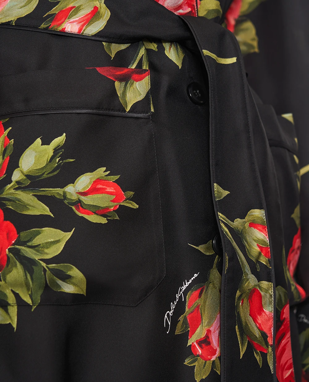 Пижамная рубашка Vanity из шёлка Dolce&Gabbana F5Q03T-IS11G, черный цвет • Купить в интернет-магазине Kameron