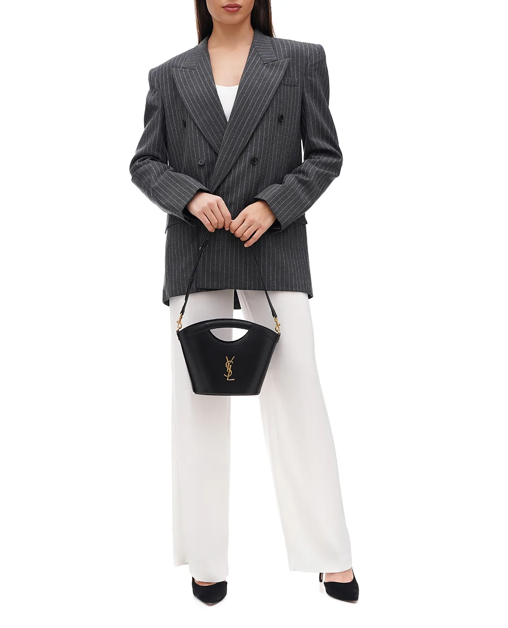 Кожаная сумка Celia Mini Saint Laurent 791069-0U90W, черный цвет • Купить в интернет-магазине Kameron