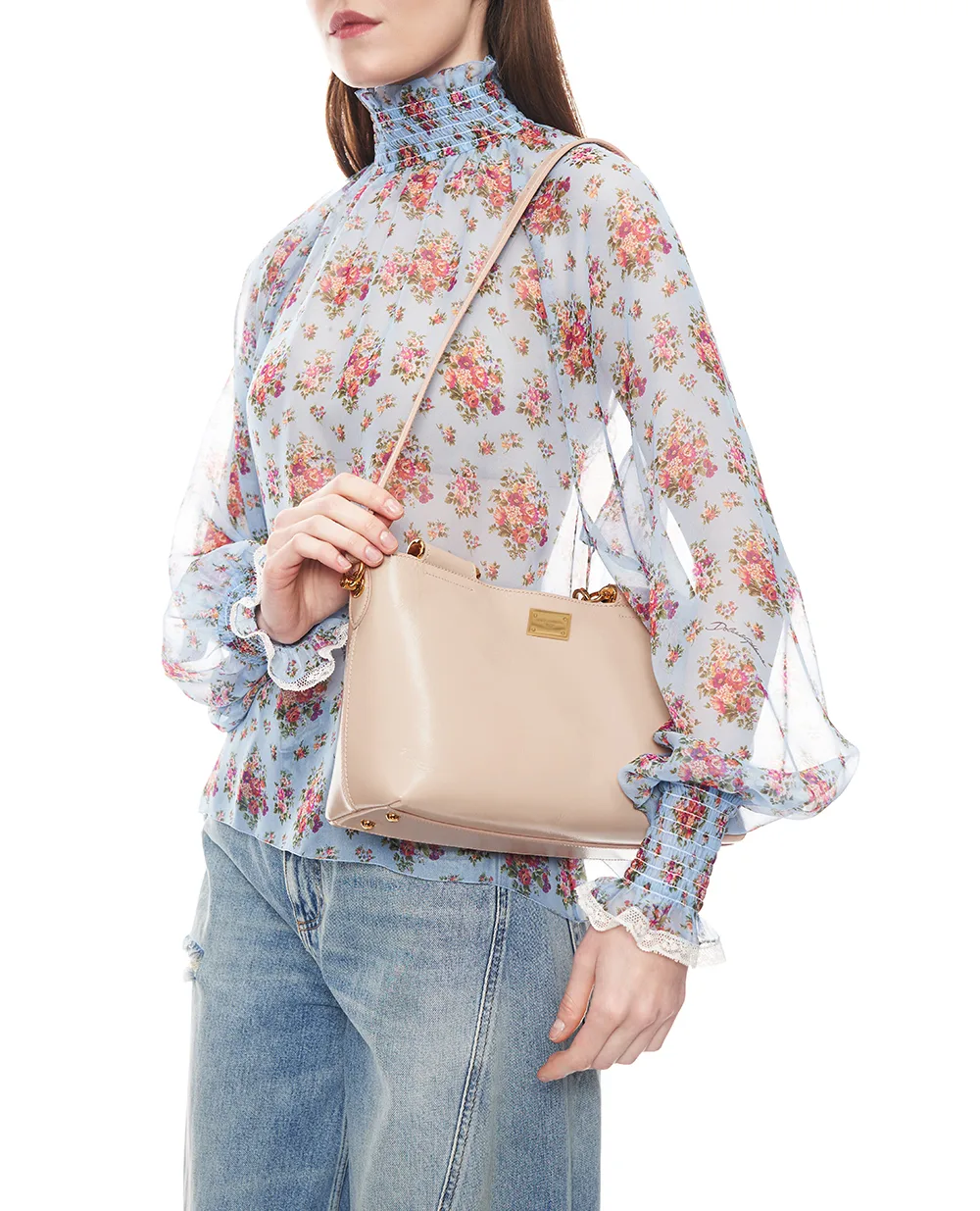 Сумка Vittoria Medium из телячьей кожи Dolce&Gabbana BB7896-AZ000, бежевый цвет • Купить в интернет-магазине Kameron