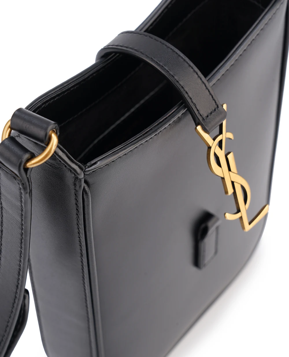 Шкіряна сумка Le 5 À 7 Hobo Saint Laurent 735214-2R20W, чорний колір • Купити в інтернет-магазині Kameron