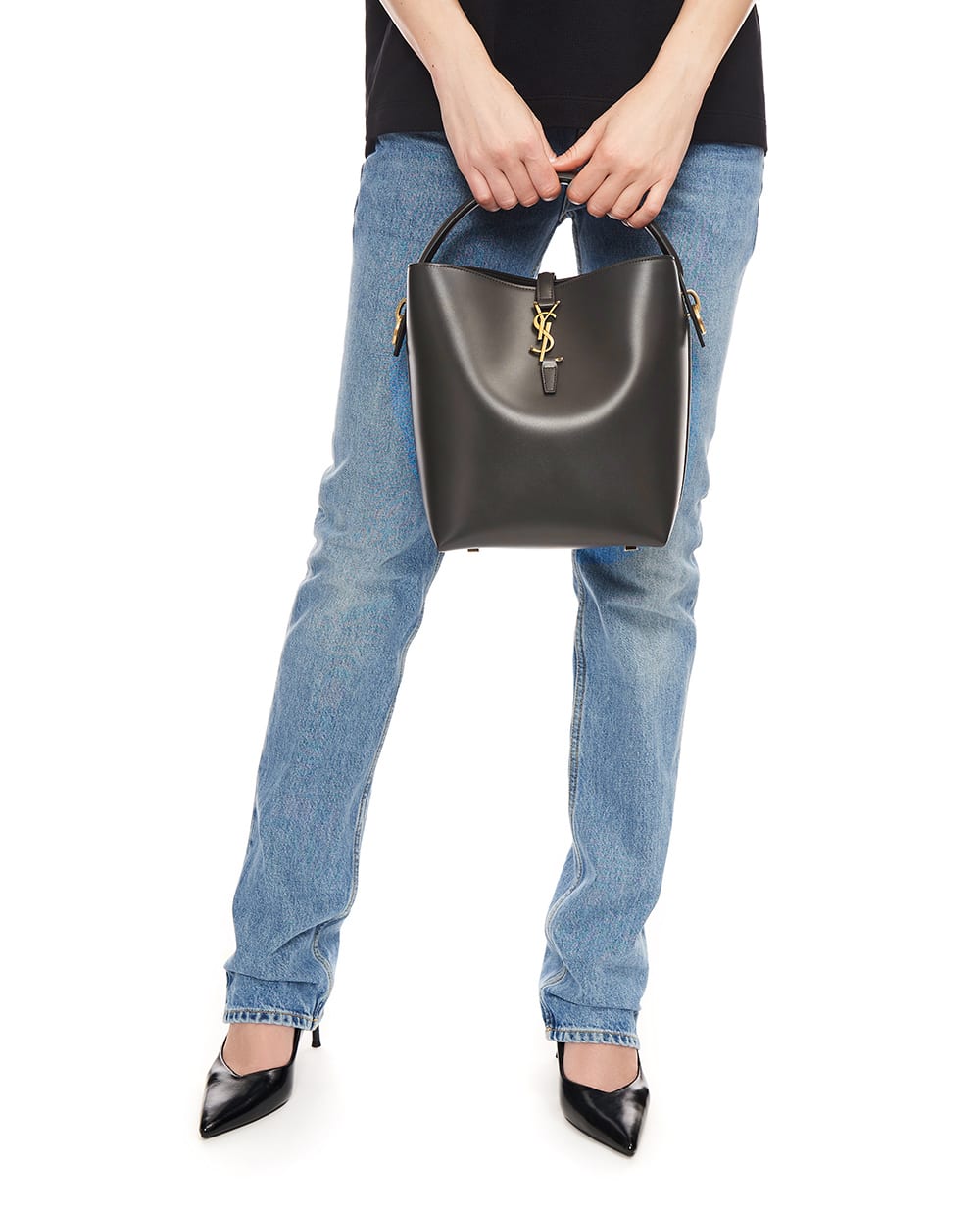 Сумка Le 37 из телячьей кожи Saint Laurent 742828-2R20W, темно-серый цвет • Купить в интернет-магазине Kameron
