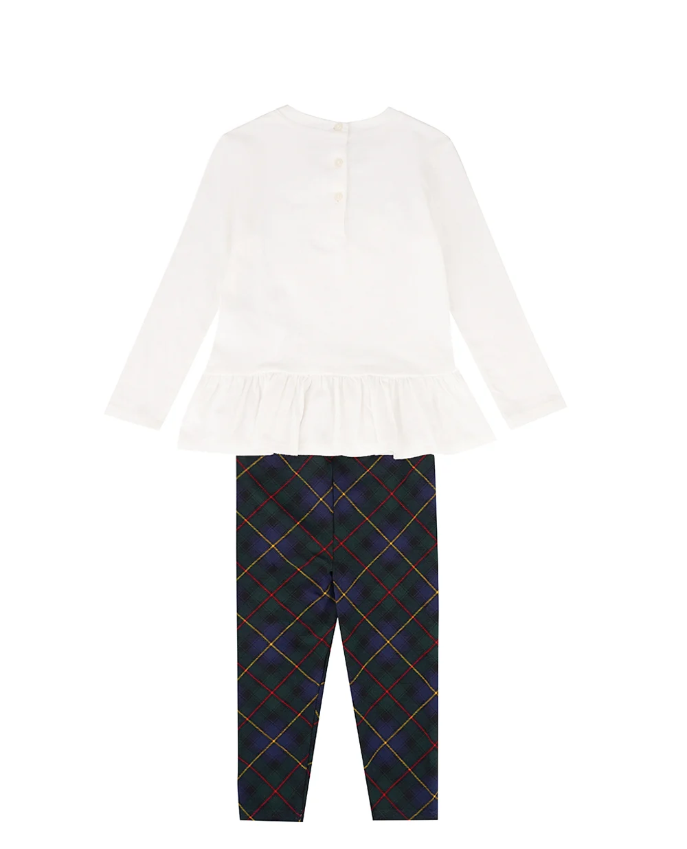 Детский костюм (лонгслив, леггинсы) Polo Ralph Lauren Kids 310952377001, белый цвет • Купить в интернет-магазине Kameron