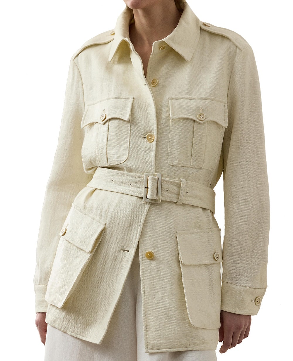 Льняной жакет Ralph Lauren Collection 290975281001, кремовый цвет • Купить в интернет-магазине Kameron