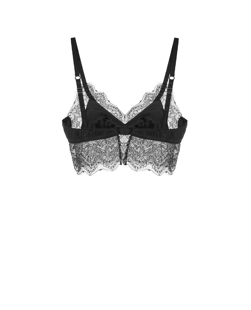 Бюстгальтер-бралетт из атласа и кружева Dolce&Gabbana O1C58T-FUAD8, черный цвет • Купить в интернет-магазине Kameron
