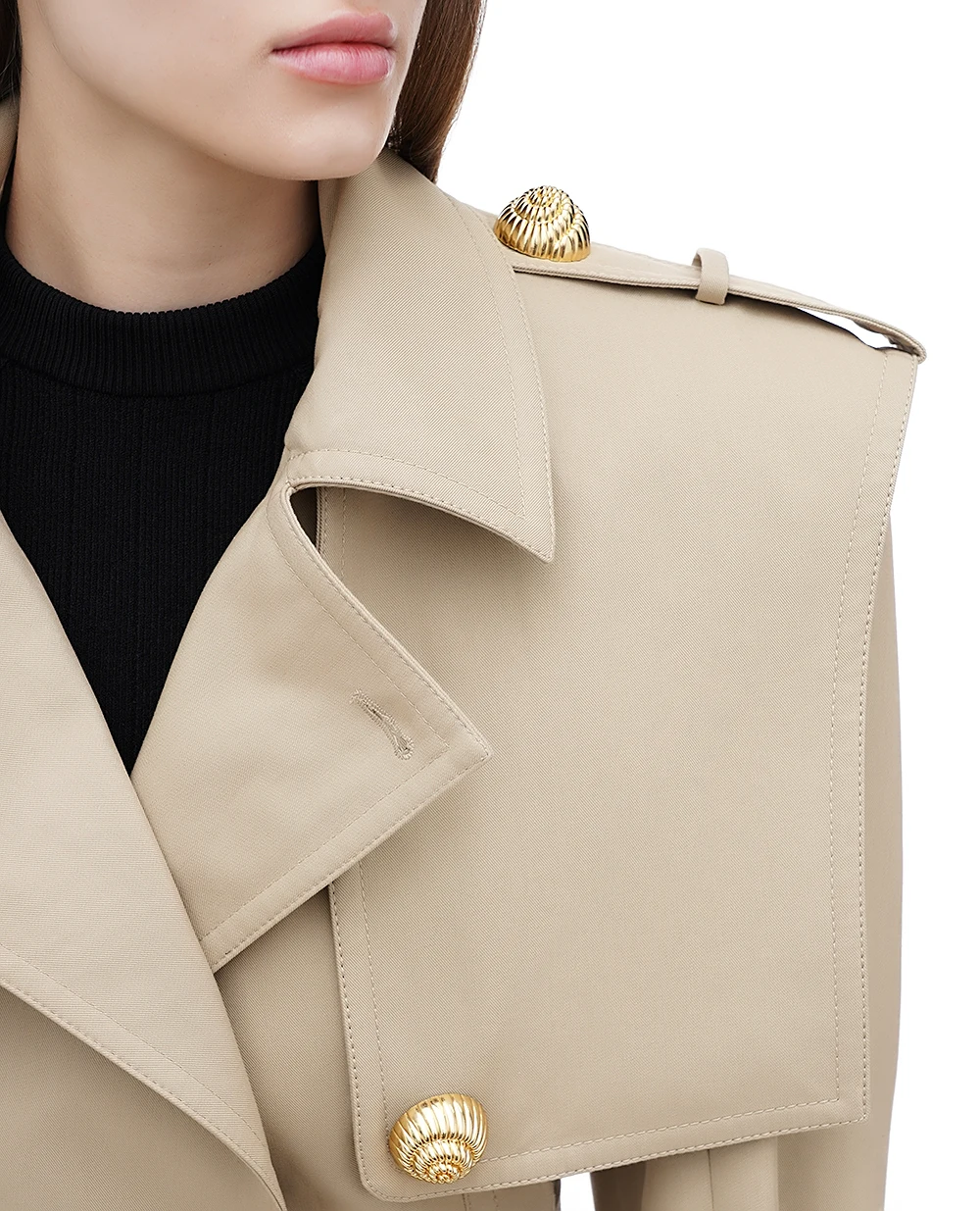 Тренч Balmain DF0TL155CF48, бежевий колір • Купити в інтернет-магазині Kameron
