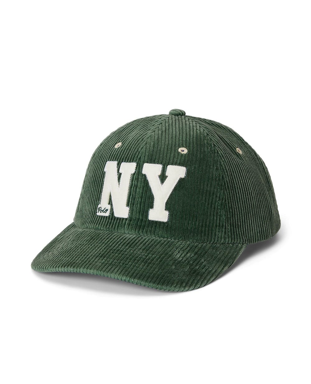 Вельветовая бейсболка с нашивкой NY Patch Polo Ralph Lauren 710979197002, зеленый цвет • Купить в интернет-магазине Kameron