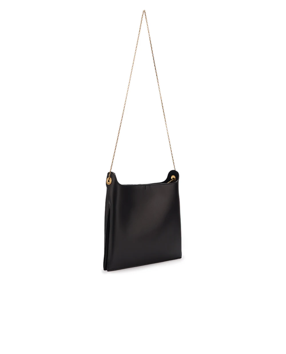 Шкіряна сумка Flat Saint Laurent 804483-AADQH, чорний колір • Купити в інтернет-магазині Kameron