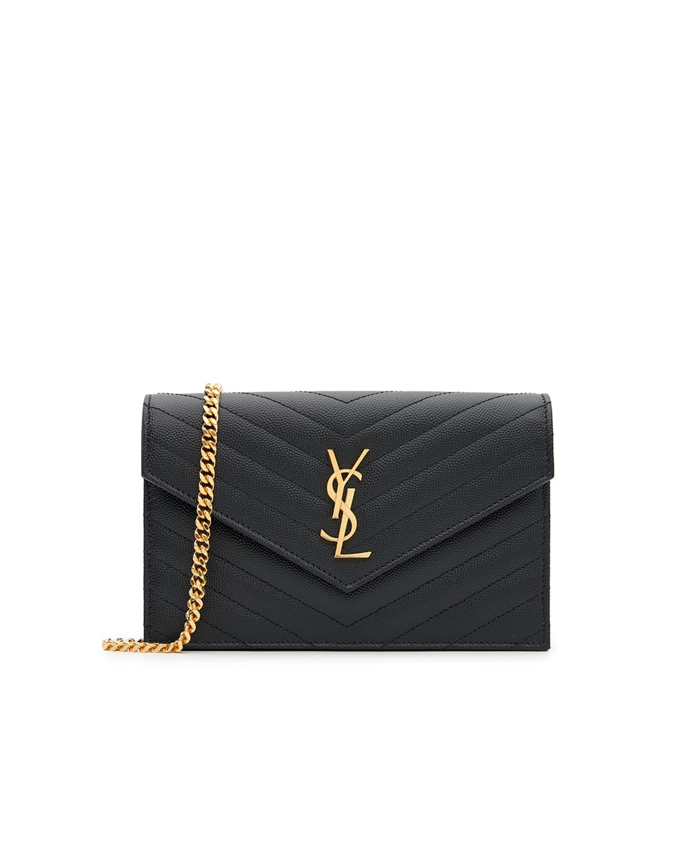Сумка-конверт Cassandre из телячьей кожи Saint Laurent 857605-BOW01, черный цвет • Купить в интернет-магазине Kameron