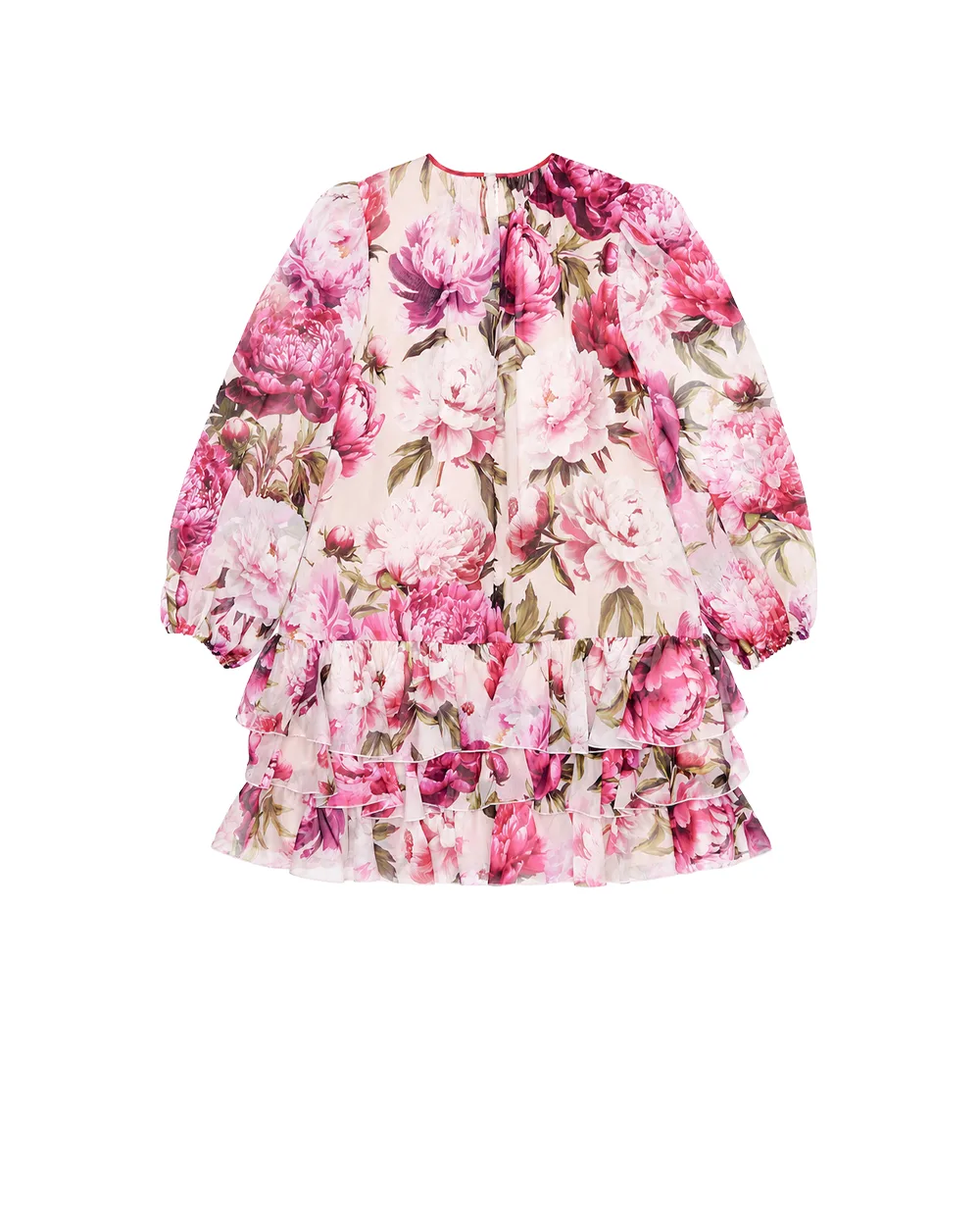 Дитяча сукня з шовку з принтом півоній Dolce&Gabbana Kids L54DO7-G7Q0F-S, різнокольоровий колір • Купити в інтернет-магазині Kameron