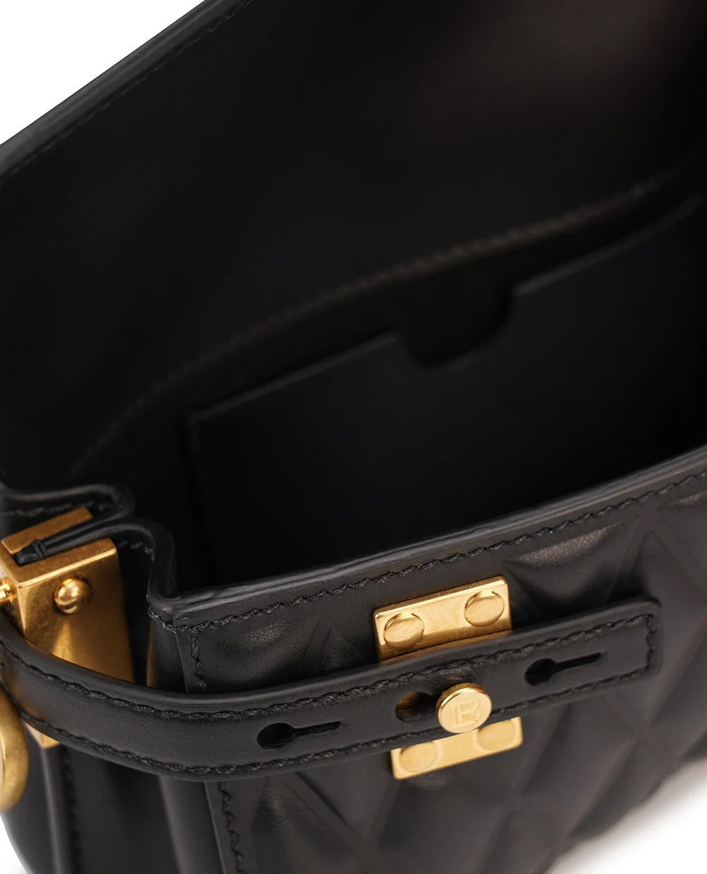 Кожаная сумка B-Buzz 19 Balmain EN1AE742LHLB, черный цвет • Купить в интернет-магазине Kameron