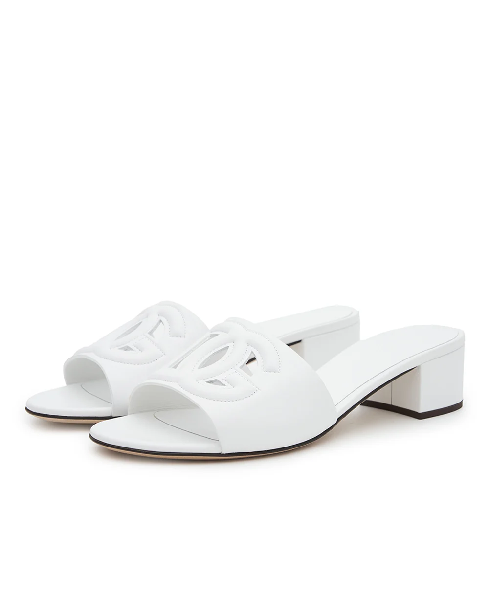 Мюлі з телячої шкіри Dolce&Gabbana CR1755-AY329, білий колір • Купити в інтернет-магазині Kameron