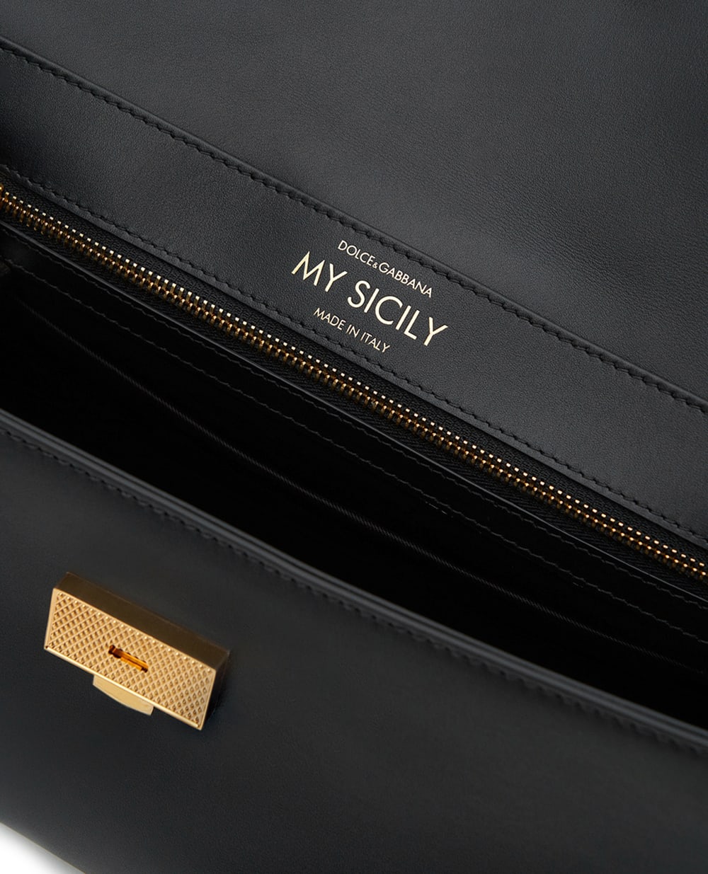 Сумка My Sicily из телячьей кожи Dolce&Gabbana BB7782-B7321, черный цвет • Купить в интернет-магазине Kameron