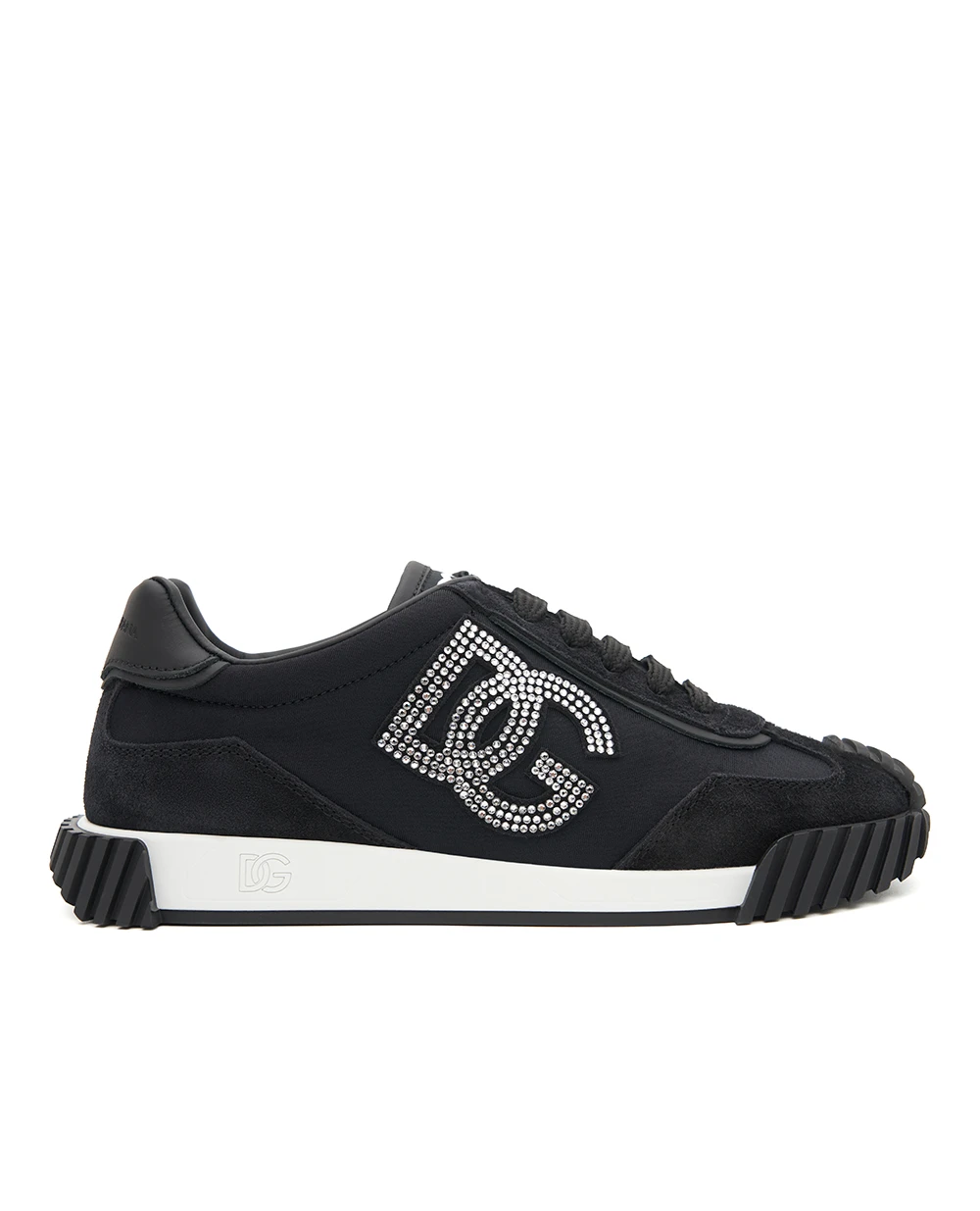 Детские кроссовки DG Athletic из телячьей замши Dolce&Gabbana Kids D11450-A0680-M, черный цвет • Купить в интернет-магазине Kameron