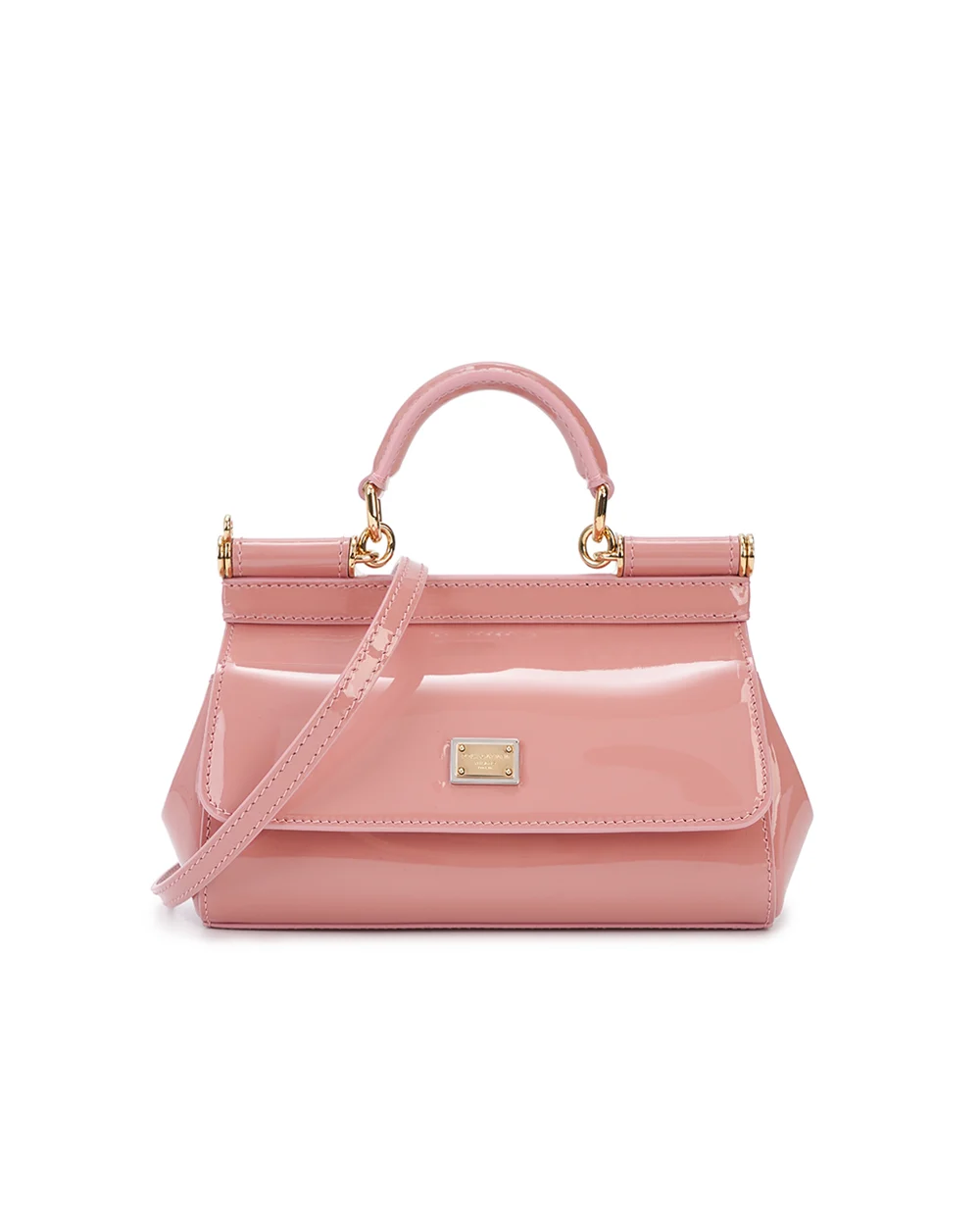 Кожаная сумка Sicily Small Dolce&Gabbana BB7116-B1471, розовый цвет • Купить в интернет-магазине Kameron