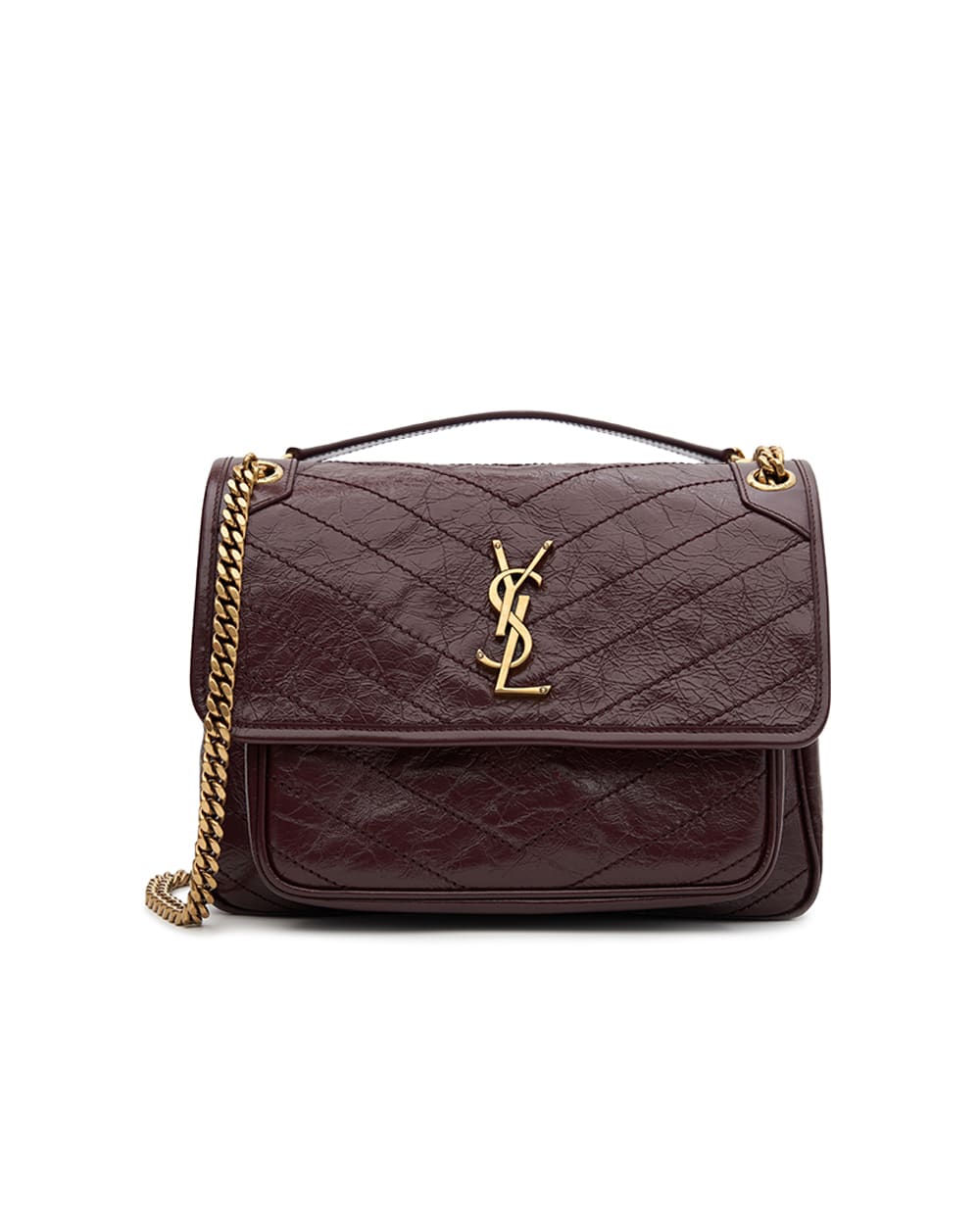 Сумка NIKI Medium из телячьей кожи Saint Laurent 633184-0EN07, бордовый цвет • Купить в интернет-магазине Kameron