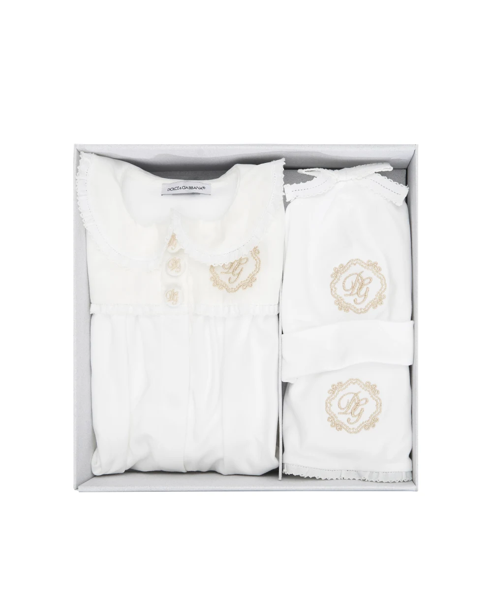 Подарочный комплект для новорожденного Dolce&Gabbana Kids L2JO4G-G7PFO, белый цвет • Купить в интернет-магазине Kameron