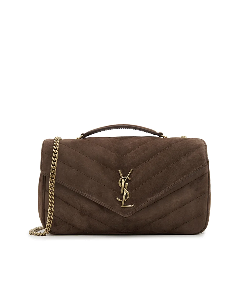 Сумка LOULOU Medium из телячьей замши Saint Laurent 801439-AAEY6, коричневый цвет • Купить в интернет-магазине Kameron